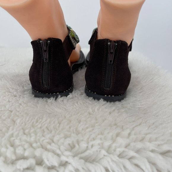 Alegria Mom 201 Leather Sandals Shoes 36 Sz 6 Beaded Kongoh Gladiators Boho - Picture 6 of 9